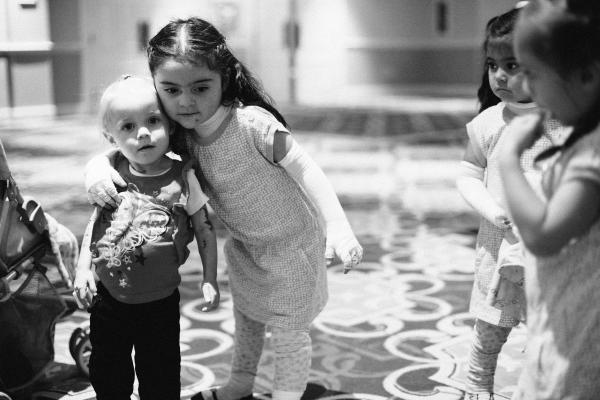 kids hugging